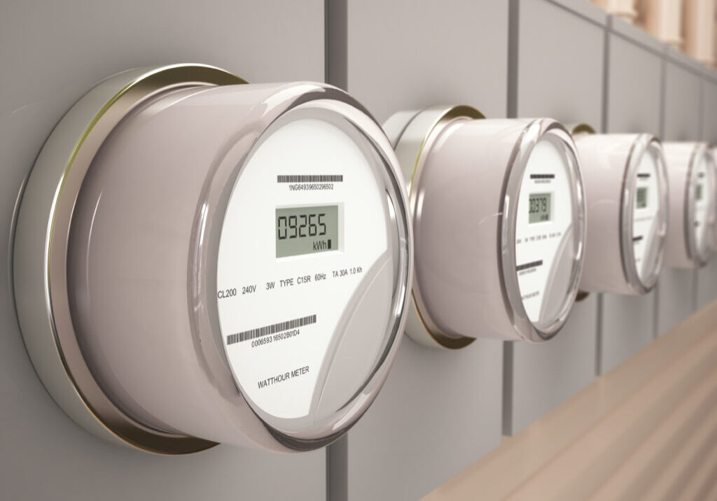 Electric Meters on residential and commercial buildings